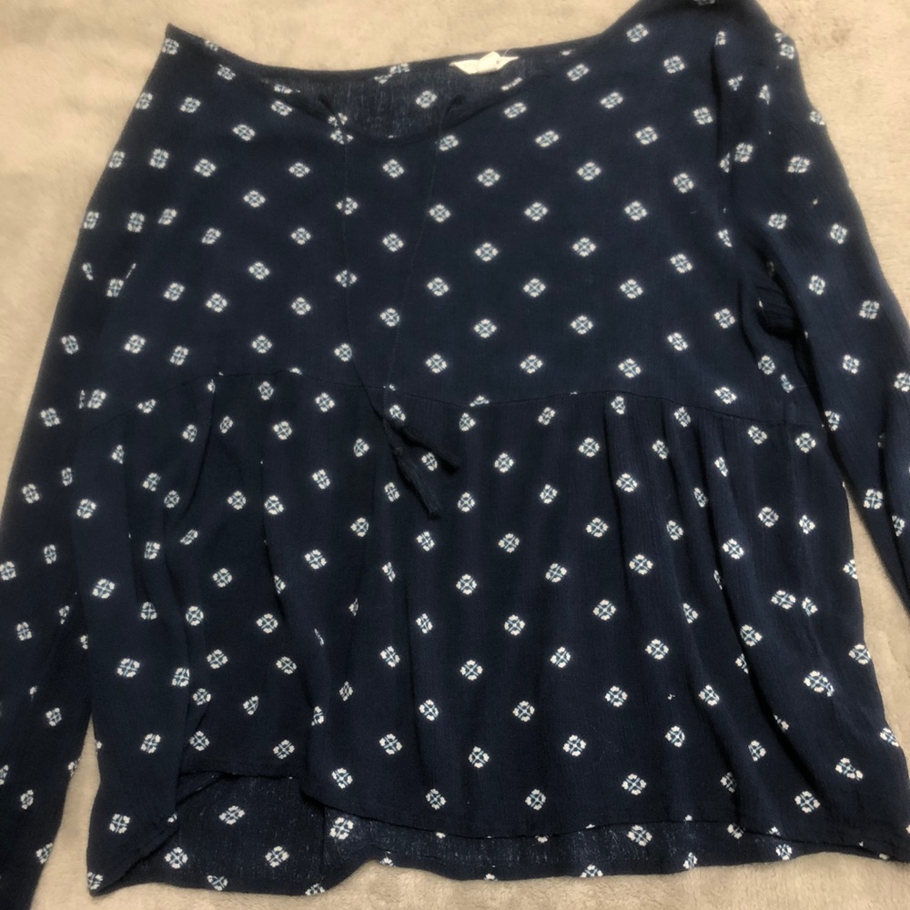 Navy Boho Blouse
